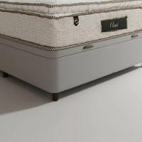Cama Box Baú Casal Suede + Colchão Cloud Pillow Top Molas Ensacadas Luckspuma 138x188x74 Cor:cinza - 5