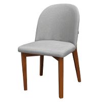 Cadeira De Jantar Madeira Maciça Duda Com Estofamento Linho Cinza- Mabe Magazine - 2