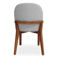 Cadeira De Jantar Madeira Maciça Duda Com Estofamento Linho Cinza- Mabe Magazine