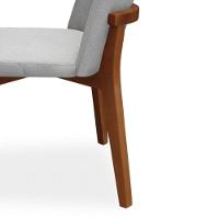 Cadeira De Jantar Madeira Maciça Duda Com Estofamento Linho Cinza- Mabe Magazine - 5