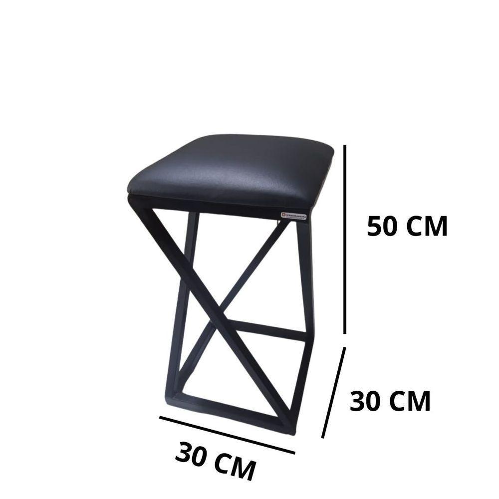 Conjunto 2 Banquetas Baixa Ideal Para Cozinha Bar Area Gourmet Z Preto - 4