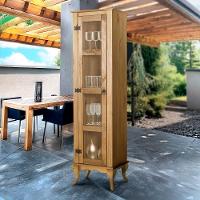 Cristaleira Torre 1 Porta De Vidro Madeira Maciça Rústica Mel - 1