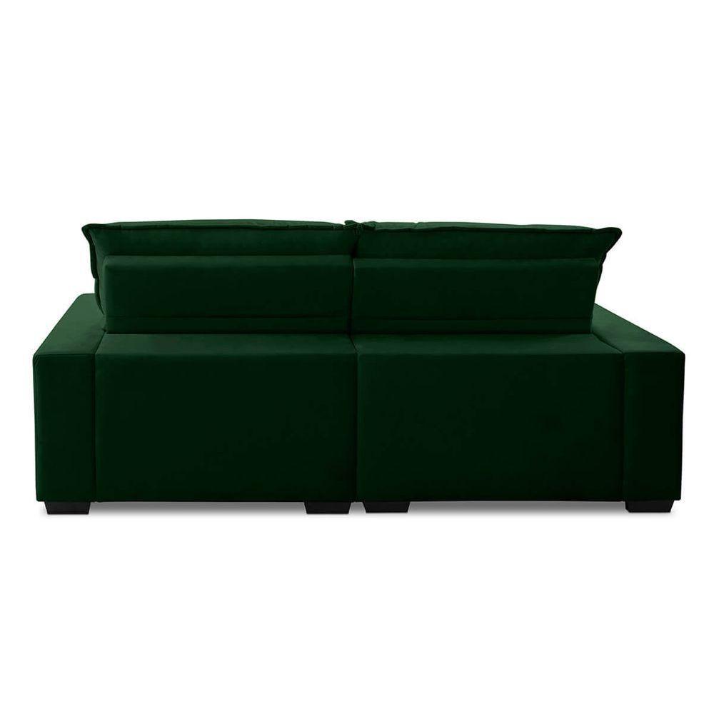 Sofa Retratil Reclinavel 2 Lugares 1,80m Atlantis Veludo Verde Lansofbr - 6