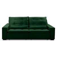 Sofa Retratil Reclinavel 2 Lugares 1,80m Atlantis Veludo Verde Lansofbr