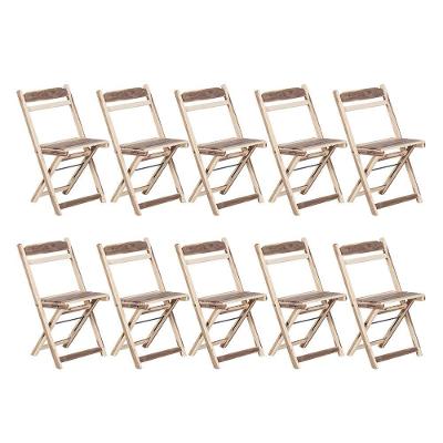Kit 10 Cadeiras Dobrável Madeira Maciça Ypê Perfeita Para Ambientes Externos E Cobertos Natural