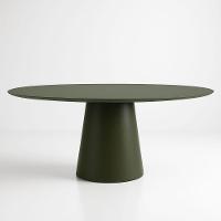 Mesa De Jantar Cone Oval 160x90 Cm Laca Verde Musgo - 1