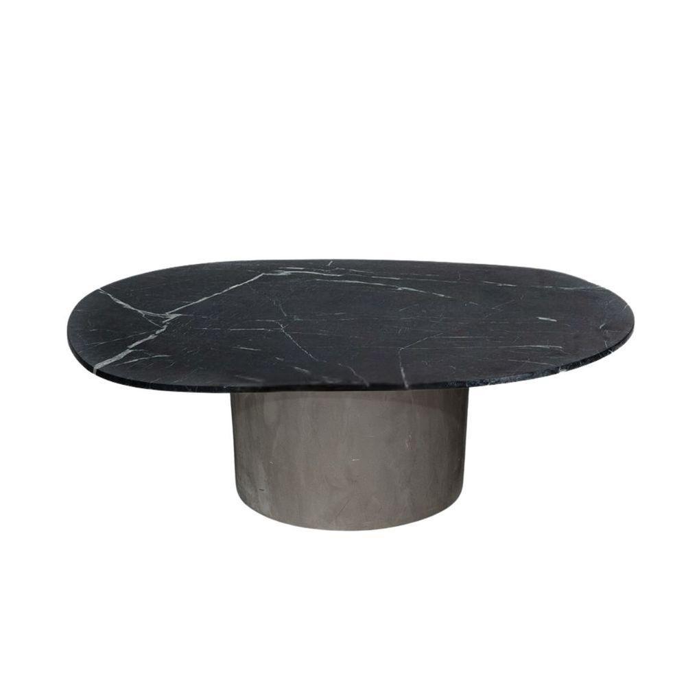 Conjunto De Duas Mesas De Centro Orgânica 100 Cm Mármore E Mdf - 2