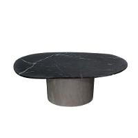 Conjunto De Duas Mesas De Centro Orgânica 100 Cm Mármore E Mdf - 2