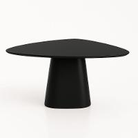 Mesa De Jantar Cone Orgânica Tríon Redonda 140x144 Cm Laca Preta - 1
