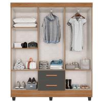 Guarda Roupa Casal Lite 6 Portas Nature Cinza - Móveis Leão - 3