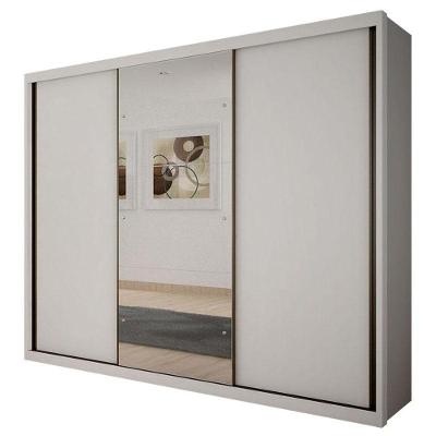 Guarda Roupa Casal Palazzo 3 Portas 6 Gavetas Neve Com Espelho - Novo Horizonte