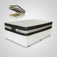 Cama Box Baú Casal Sintético + Colchão Esplendor Molas Ensacadas Luckspuma 138x188x75 Cor:branco - 2