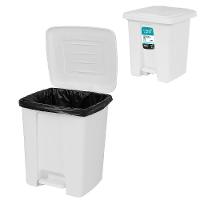 Lixeira Pedal 15 Litros Grande Cesto De Lixo Casa Banheiro Cozinha Comercio Coleta Seletiva Reforcada Plastico - 1