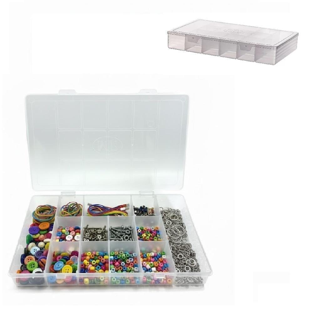 Caixa Box Organizador 13 Divisorias Maleta Multiuso Estojo Pesca Micanga Costura Brinquedo Legos Joias Artesanato - 1