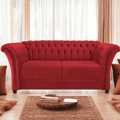 Sofá Recamier Divã Chesterfield 175cm Sofia Suede Vermelho Capitonê- Mabe Magazine