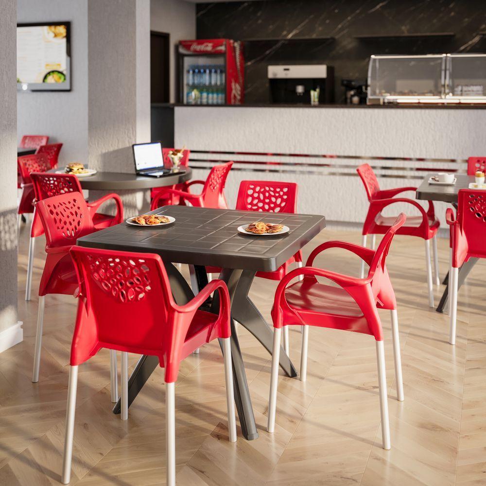 Cadeira Jardim Gourmet Deluxe De Polipropileno - Tk Vermelha - 4