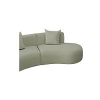 Kit Sofá Modular 4 Lugares 360cm Moderno Curvo Orgânico Duna Bouclé Verde Oliva - 5