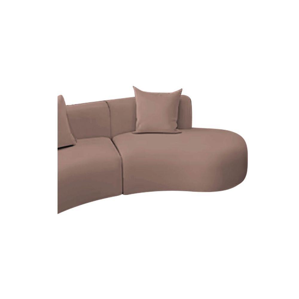 Kit Sofá Modular 4 Lugares 360cm Moderno Curvo Orgânico Duna Linho Cor Rosê - 3
