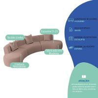 Kit Sofá Modular 4 Lugares 360cm Moderno Curvo Orgânico Duna Linho Cor Rosê - 2