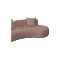 Kit Sofá Modular 4 Lugares 360cm Moderno Curvo Orgânico Duna Linho Cor Rosê - 3