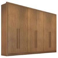 Guarda Roupa Casal Livorno 6 Portas 4 Gavetas Cumaru 23 Com Nicho - Novo Horizonte - 1