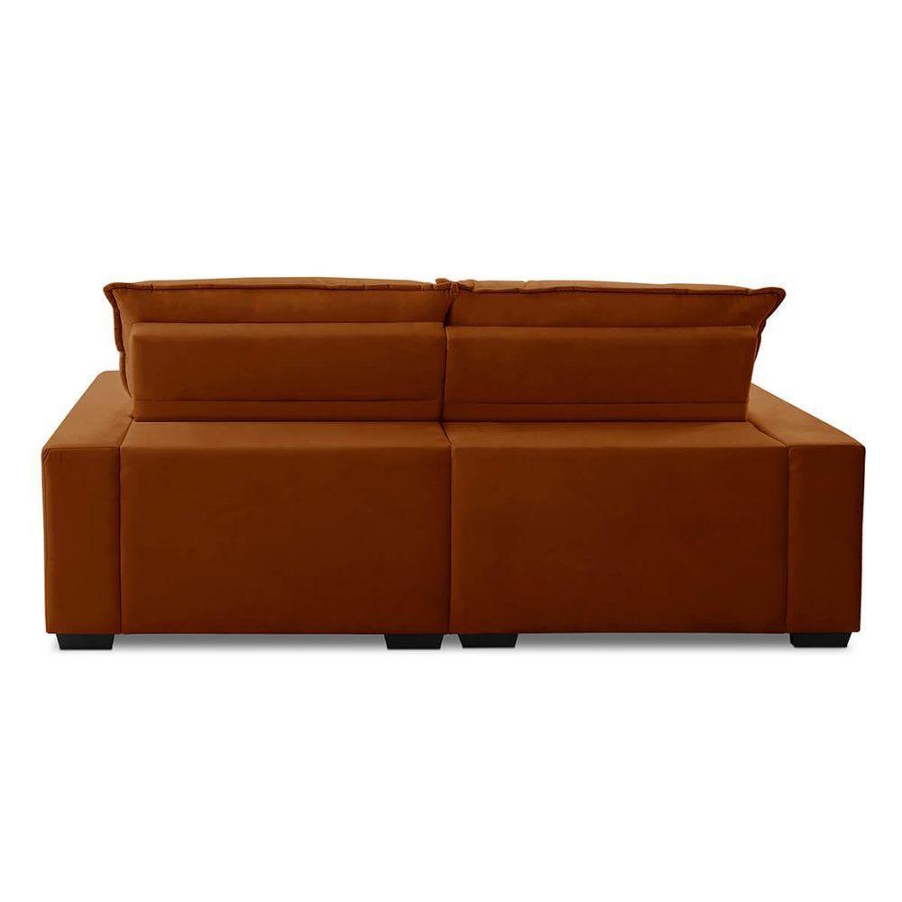 Sofa Retratil Reclinavel 2 Lugares 1,80m Atlantis Veludo Terracota Lansofbr - 6