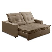 Sofa Retratil Reclinavel 2 Lugares 1,80m Atlantis Veludo Capuccino Lansofbr - 3