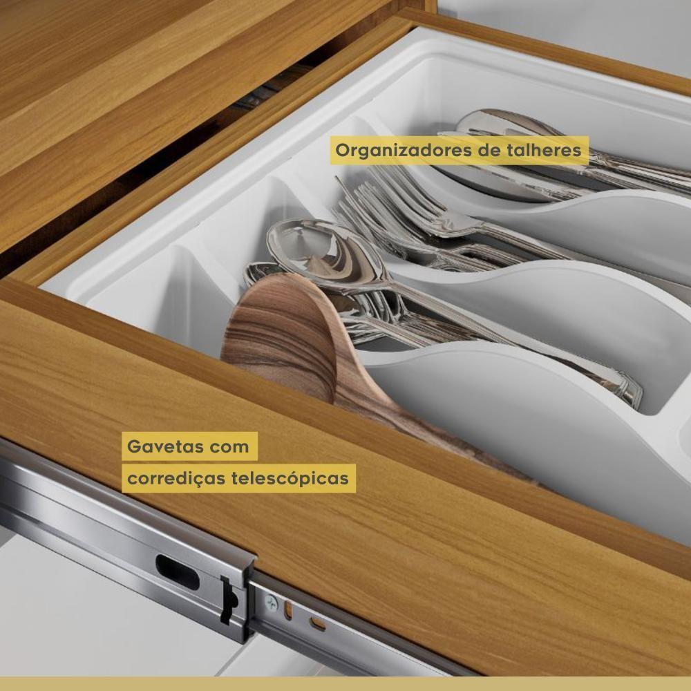 Cozinha 6 Peças Gourmet 100% Mdf Freijó/branco Burguesa Nesher Freijó/branco - 6