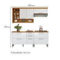 Cozinha 6 Peças Gourmet 100% Mdf Freijó/branco Burguesa Nesher Freijó/branco - 2