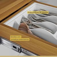 Cozinha 6 Peças Gourmet 100% Mdf Freijó/branco Burguesa Nesher Freijó/branco - 6