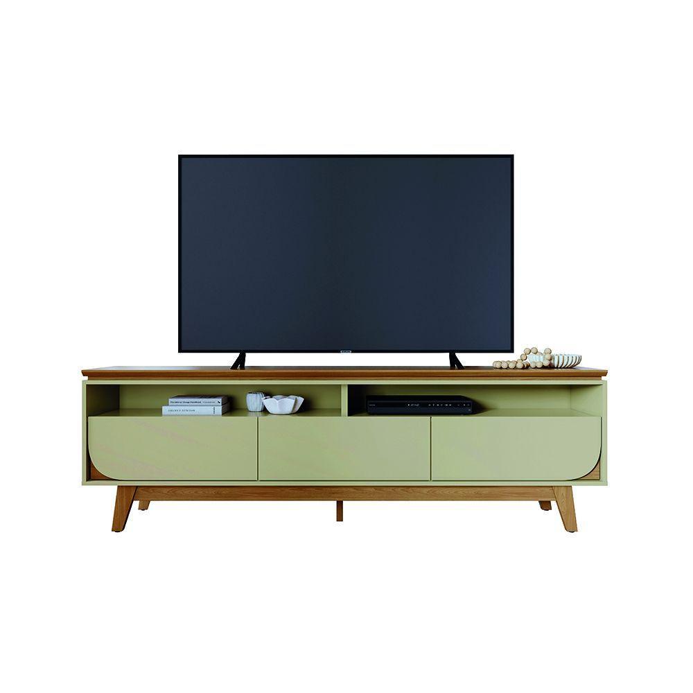Rack Tv 75 Pol 200cm Bancada Para Sala Elarin M20 - D'rossi Cor Cumaru E Opala - 2