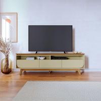 Rack Tv 75 Pol 200cm Bancada Para Sala Elarin M20 - D'rossi Cor Cumaru E Opala - 1