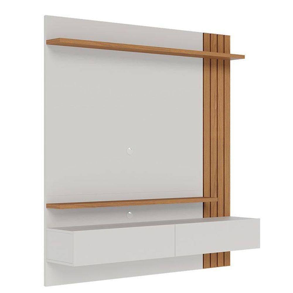 Painel Para Tv Home Suspenso Juriti 1.5 Off White Matte Freijó Com Mesa De Centro Jeri Off White Freijó - Colibri - 3