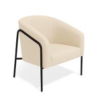 Poltrona Sala Industrial Alta Preto Stella Suede Bege D03 - D'rossi - 2