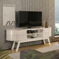 Rack Tv 75 Pol 183cm Bancada Para Sala Enzari M20 - D'rossi Cor Calacata E Off White - 1