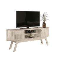 Rack Tv 75 Pol 183cm Bancada Para Sala Enzari M20 - D'rossi Cor Calacata E Off White - 2