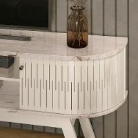 Rack Tv 75 Pol 183cm Bancada Para Sala Enzari M20 - D'rossi Cor Calacata E Off White