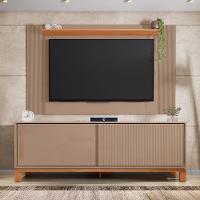 Painel Tv 65 Pol 180cm Com Rack Bancada Para Sala Visari C01 - D'rossi Cor Marrom/freijó - 1