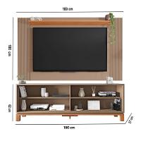 Painel Tv 65 Pol 180cm Com Rack Bancada Para Sala Visari C01 - D'rossi Cor Marrom/freijó - 3