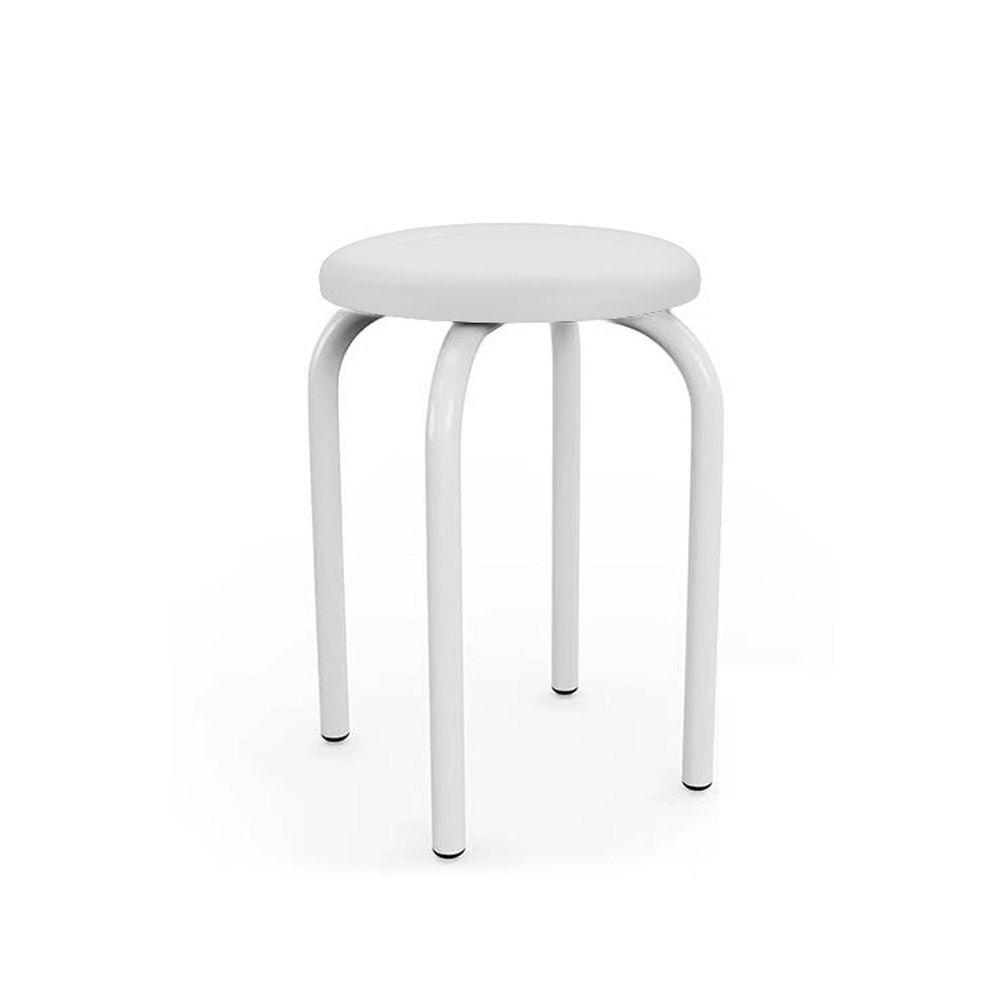 Banqueta Cozinha Baixa Empilhável Industrial Kit 2 Jully D03 - D'rossi Branco - 5