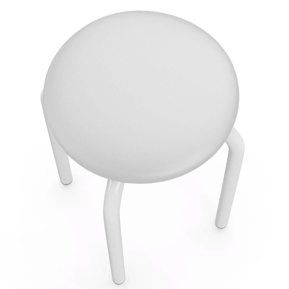 Banqueta Cozinha Baixa Empilhável Industrial Kit 2 Jully D03 - D'rossi Branco - 6