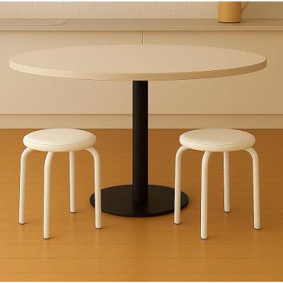 Banqueta Cozinha Baixa Empilhável Industrial Kit 2 Jully D03 - D'rossi Branco