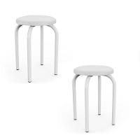 Banqueta Cozinha Baixa Empilhável Industrial Kit 2 Jully D03 - D'rossi Branco - 2