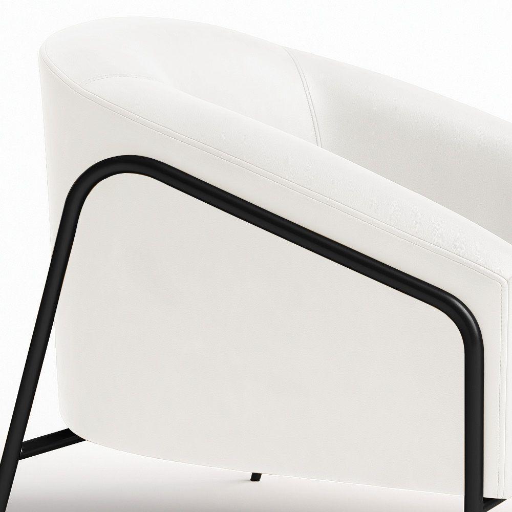 Poltrona Sala Industrial Alta Preto Stella Sintético Pu Branco D03 - D'rossi - 7