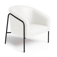 Poltrona Sala Industrial Alta Preto Stella Sintético Pu Branco D03 - D'rossi - 2