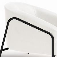 Poltrona Sala Industrial Alta Preto Stella Sintético Pu Branco D03 - D'rossi - 7