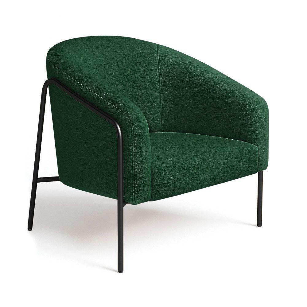 Poltrona Sala Industrial Alta Preto Kit 2 Stella Bouclê D03 - D'rossi Cor Verde - 5