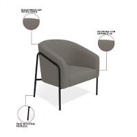 Poltrona Sala Industrial Alta Preto Stella Suede D03 - D'rossi Cor Grafite - 3