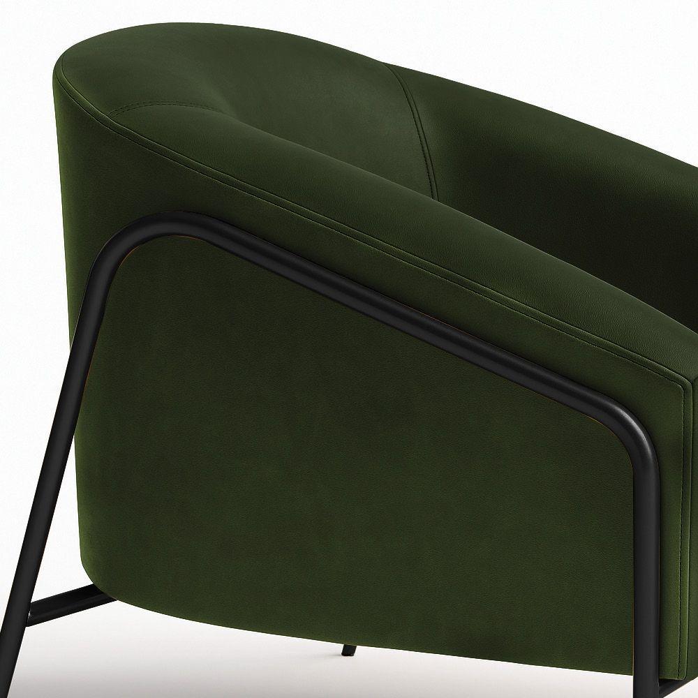 Poltrona Sala Industrial Alta Preto Kit 2 Stella Sintético Pu Verde D03 - D'rossi - 7