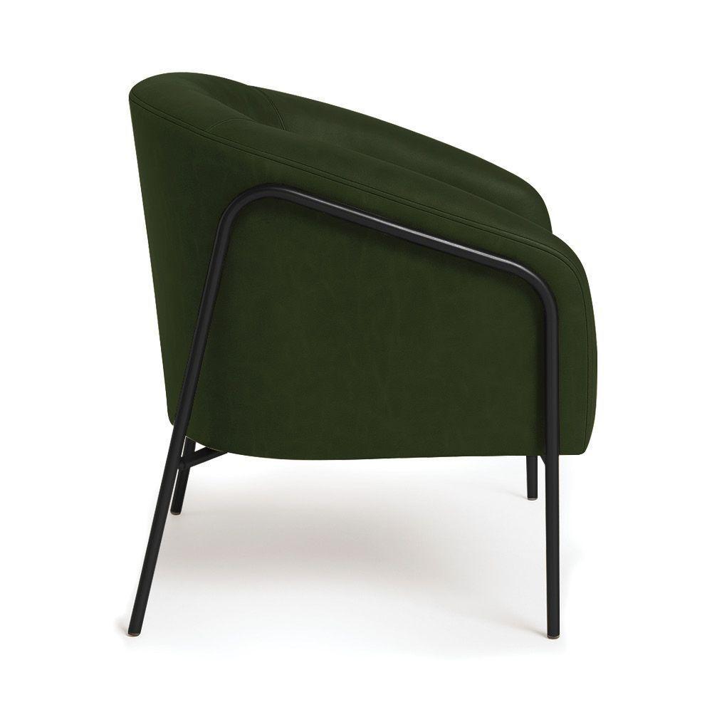 Poltrona Sala Industrial Alta Preto Kit 2 Stella Sintético Pu Verde D03 - D'rossi - 8